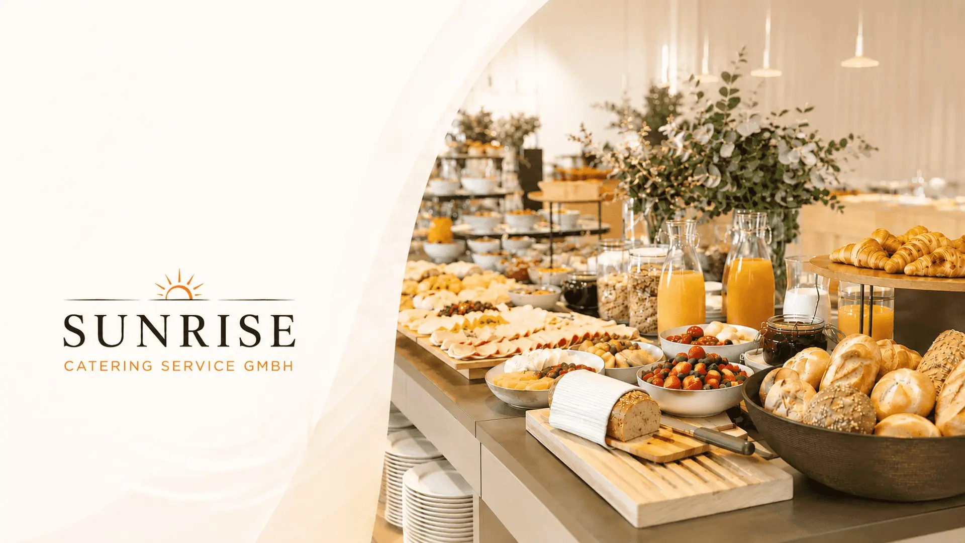 Breakfast buffet and logo
